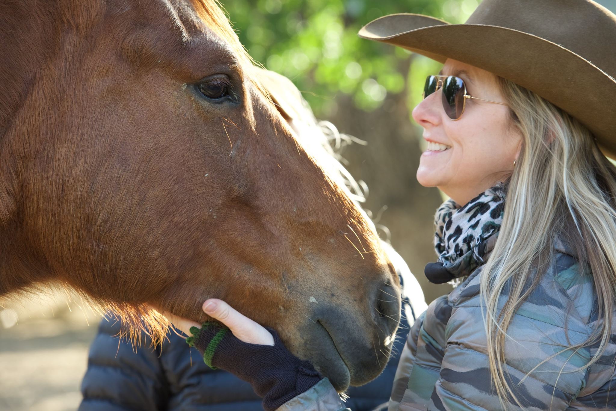 Friendship is food for the soul - this includes our furry friends, too! My lovely friend, Tara with one of our favorite mustang buddies at Montgomery Creek Ranch!