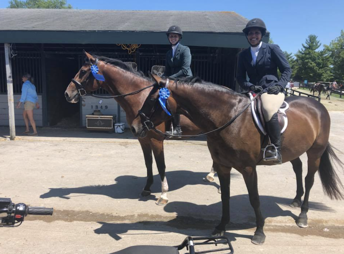 A blue-ribbon day for Olive Hill Sporthorses riders. Photo courtesy of Diana Conlon.