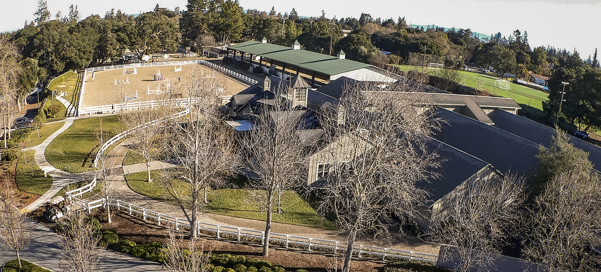 Aerial view of the Menlo Circus Club, where Round Meadow Farm is based. Photo courtesy of Nicole Norris 