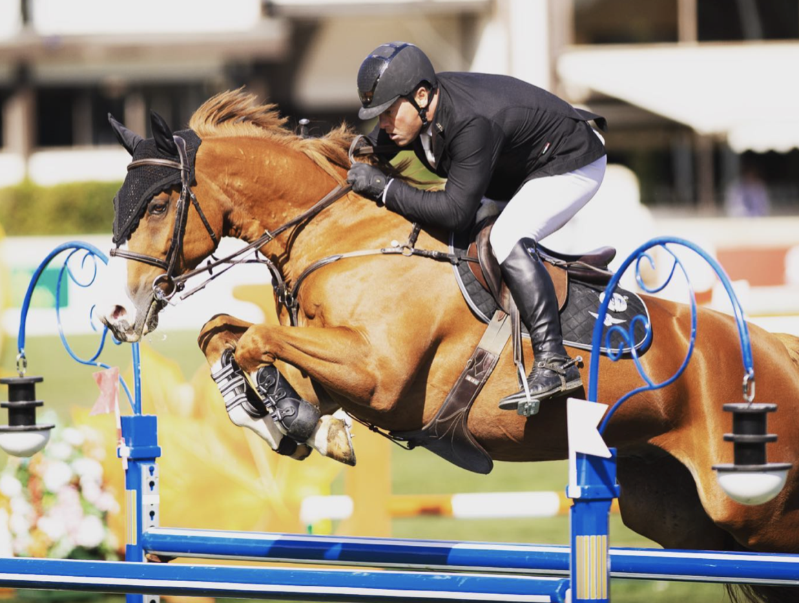 Etalon jumping in great form in a 5* 1.50m class at Spruce Meadows. Photo: Kim Gaudry