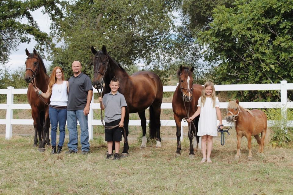 The Milo Family- Mike, Sami, Mason and Gianna.  Horses- Lulavani, Calibro, Kelly Acres Anastasia and Hugs pc: Jessica Behar