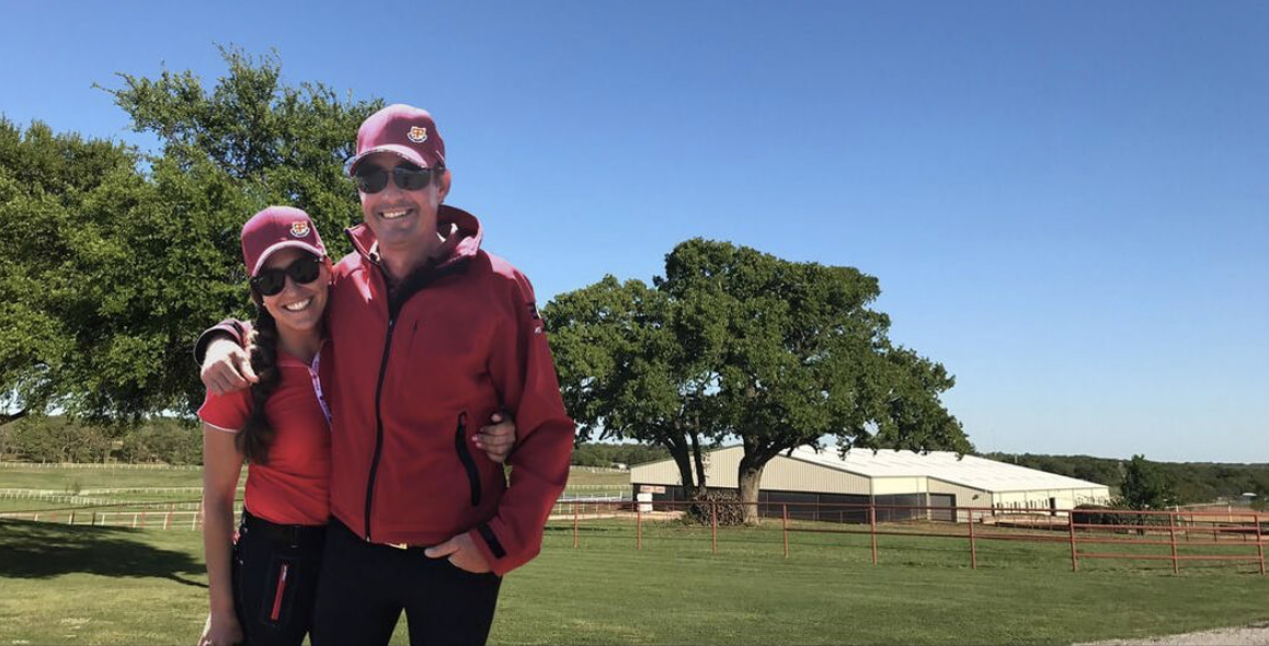 Nathalie and Peter at their barn in Pilot Point, Texas. Photo courtesy of Petschenig Show Jumping LLC.