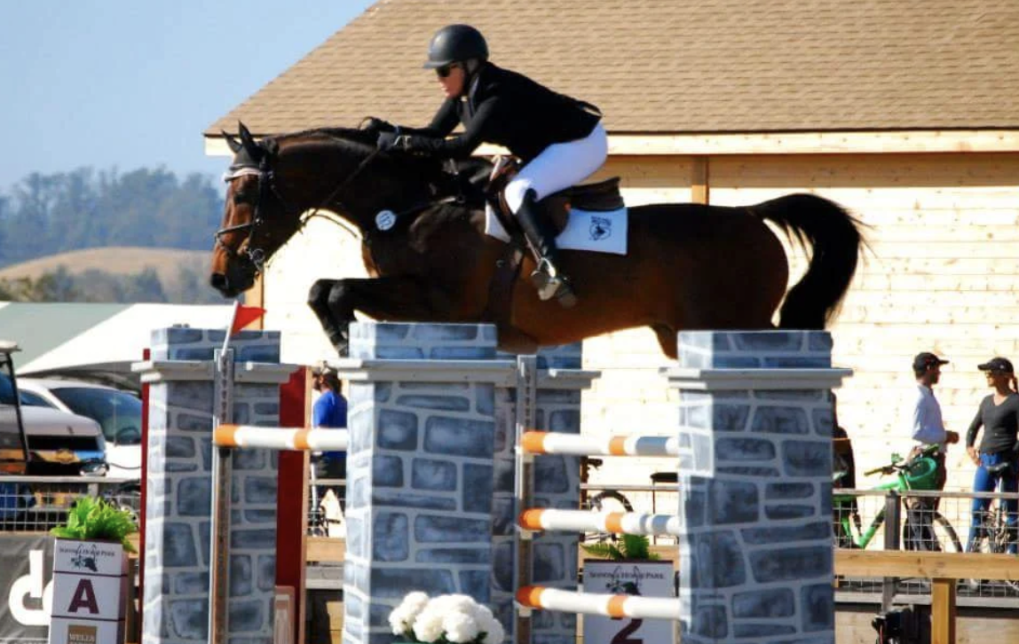 Nicole Norris competing in a Grand Prix on Camerone. Photo courtesy of Nicole Norris