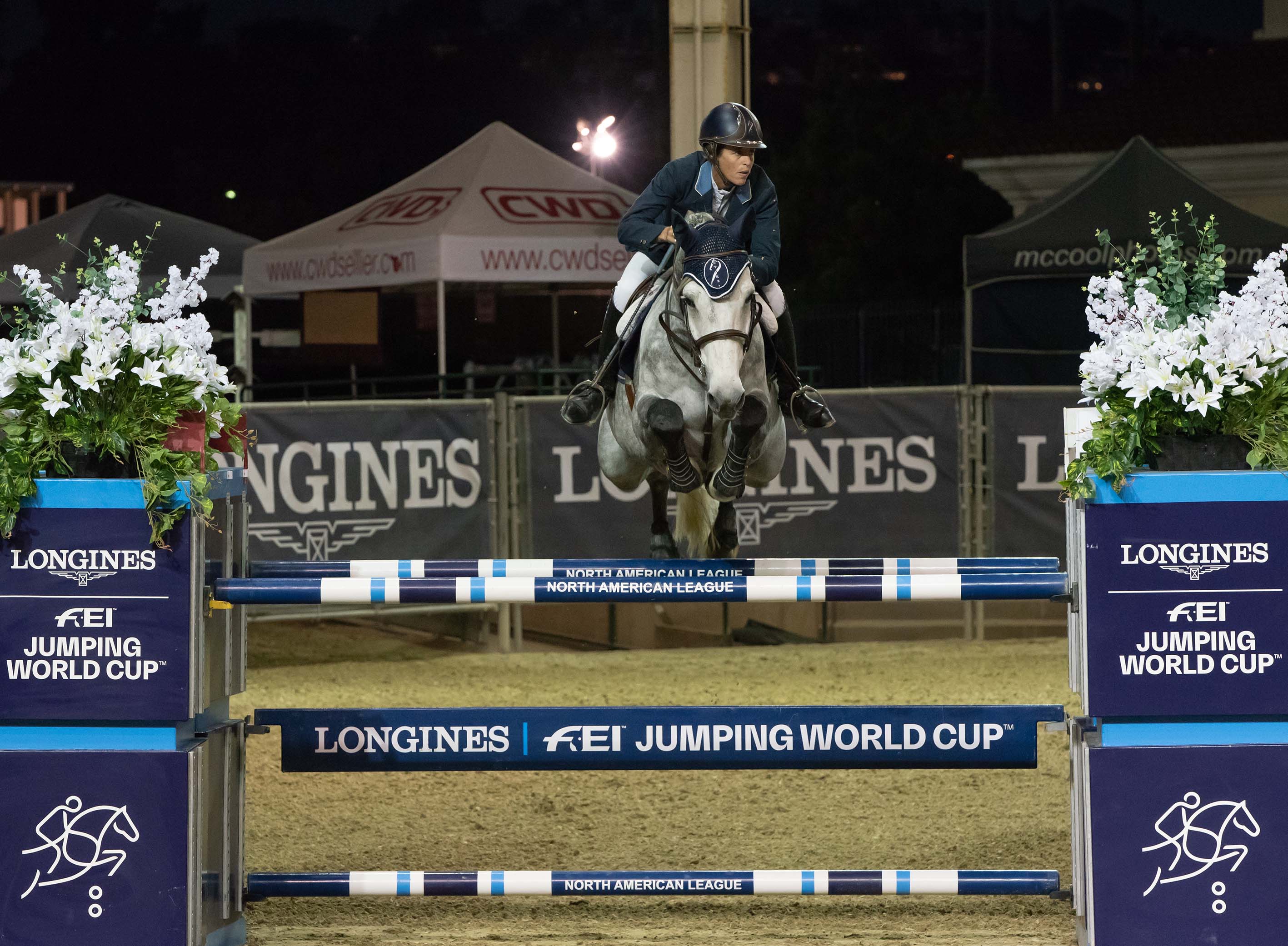 Jenni McAllister and Colvados in the FEI World Cup Qualifier in Del Mar. Photo Credit: Treena Hall Equine Photography