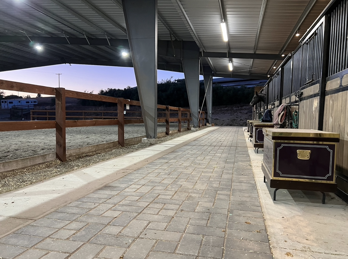 The new barn and arena at Jaz Creek. Photo by Josh Gnaizda