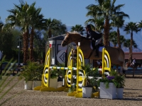 Evan De Velroux jumping  to 3rd in the 1.10m Children's Jumpers