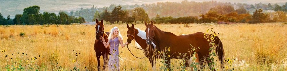 Tami and Arabian Mares in Field